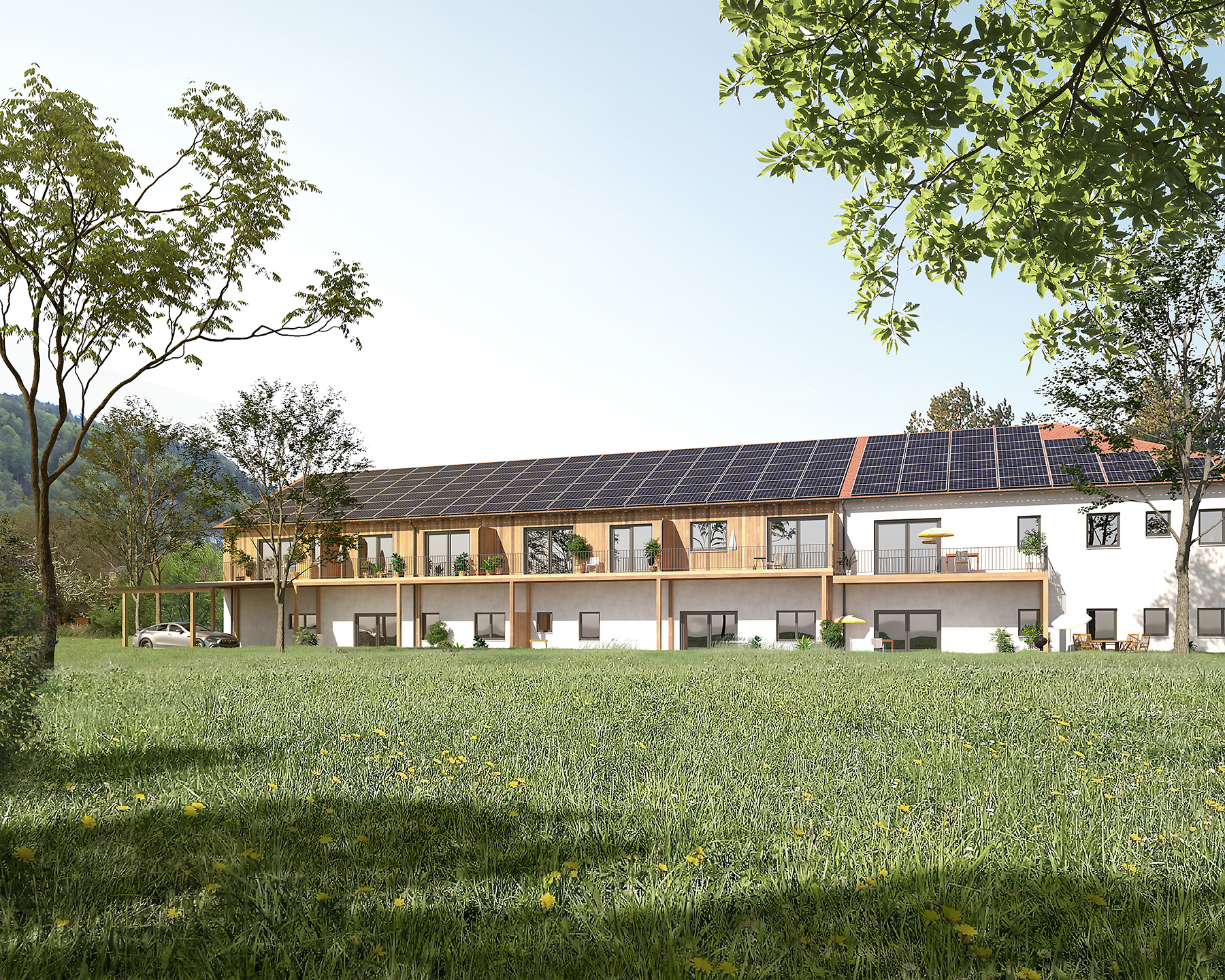 Ansicht des Neubaus frontal